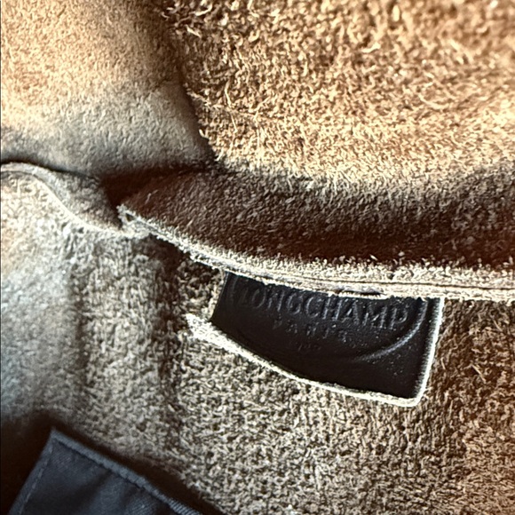 Longchamp Le Foulonné Pebbled Leather Tote — Brown & Black — Made in France - Picture 7 of 7